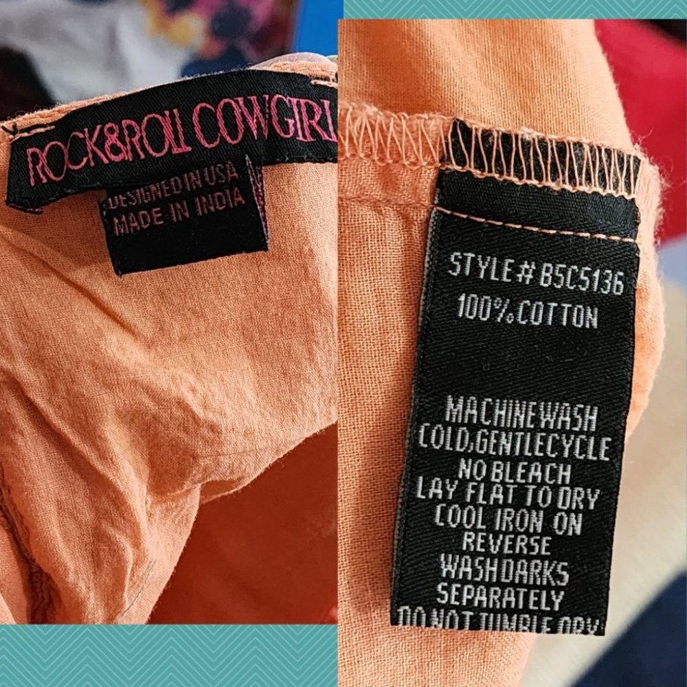Rock & Roll Cowgirl Orange Floral Eyelet Ruffle S… - image 4